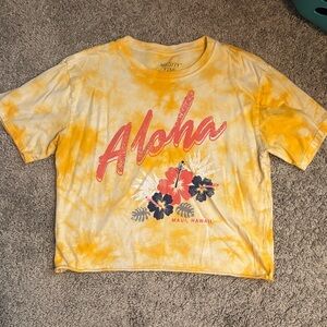Aloha Crop Yellow Tie-Dye Tee
